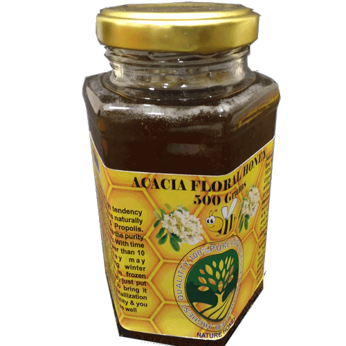 Foto di bottiglia di miele organica PNG