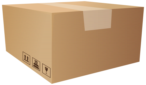Packed Cardboard Box PNG Photos