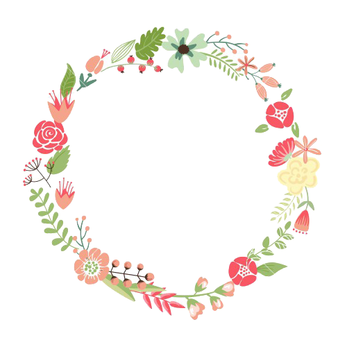 Imagem de PNG de quadro de borda floral rosa círculo