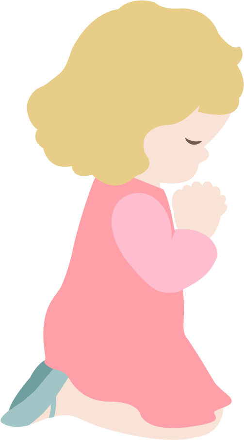 Gadis pink berdoa PNG