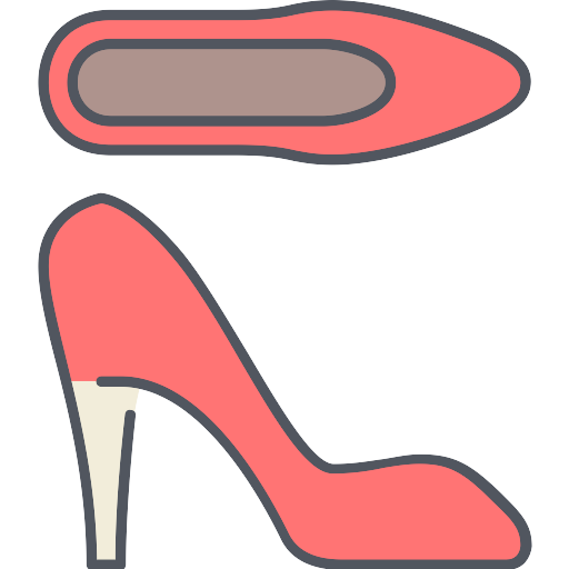 الوردي عالية الكعب الأحذية شفافة PNG