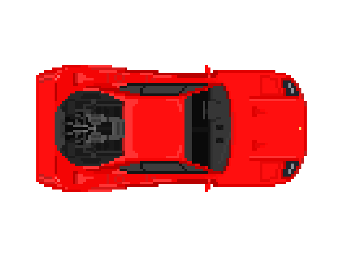 Pixel Ferrari vista superior transparente PNG
