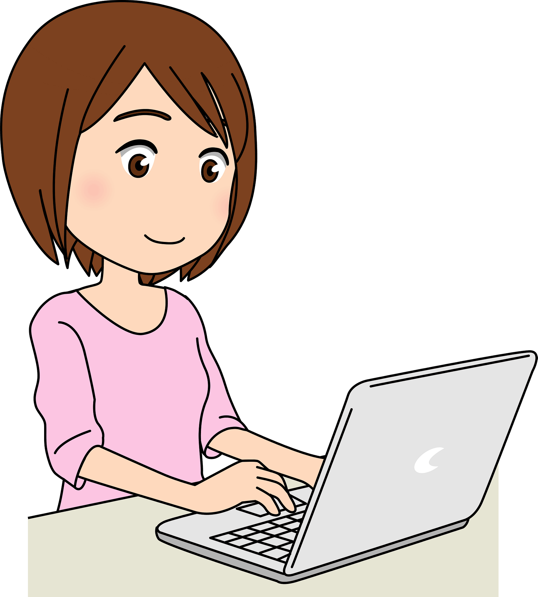 Professional Girl Using Laptop Clipart Transparent PNG