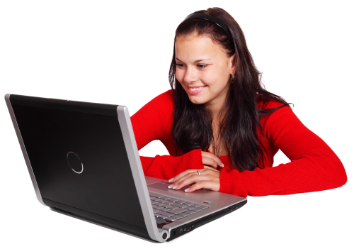 Professional Girl Using Laptop Transparent PNG