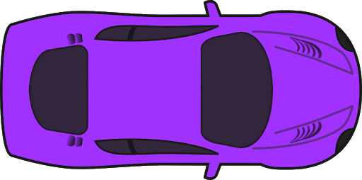 Вид сверху фиолетовый Ferrari прозрачный PNG