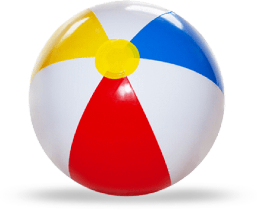 Bola pantai berwarna-warni nyata Transparan PNG