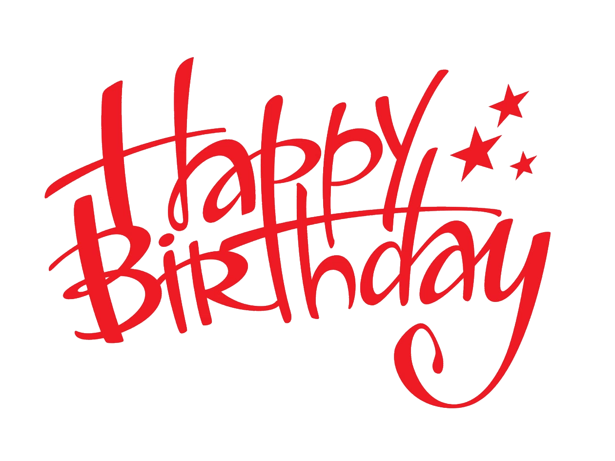 Red Birthday Text Transparent PNG