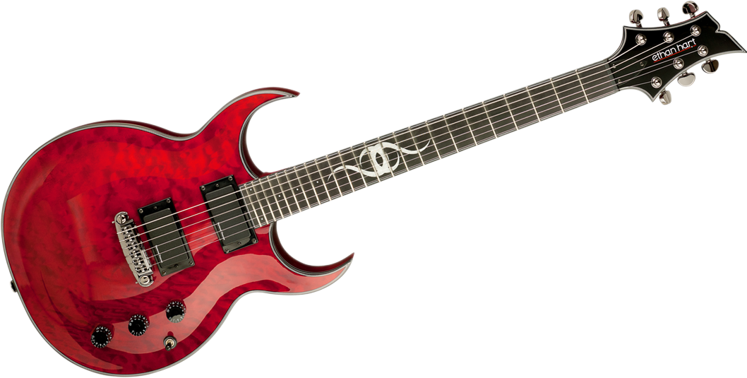 Red Electric Guitar PNG File