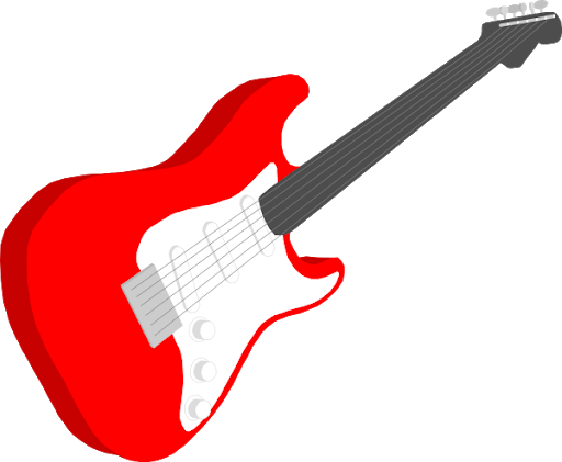 Красная электрическая гитара вектор PNG HD