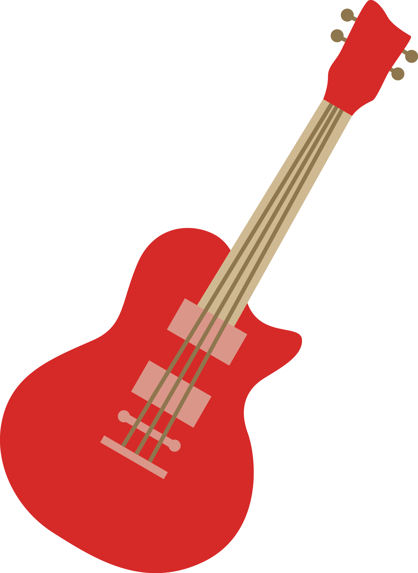 Red Electric Guitar Vector PNG Image