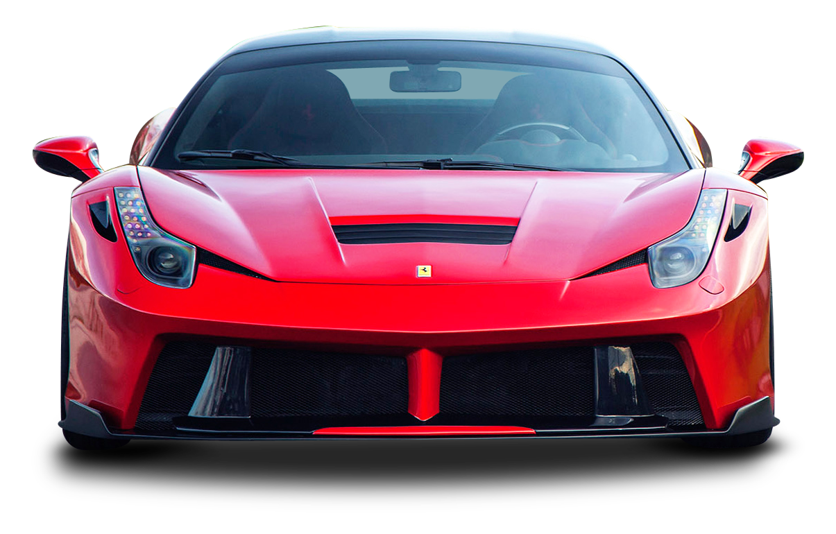 Rote Ferrari-Frontansicht PNG-Clipart