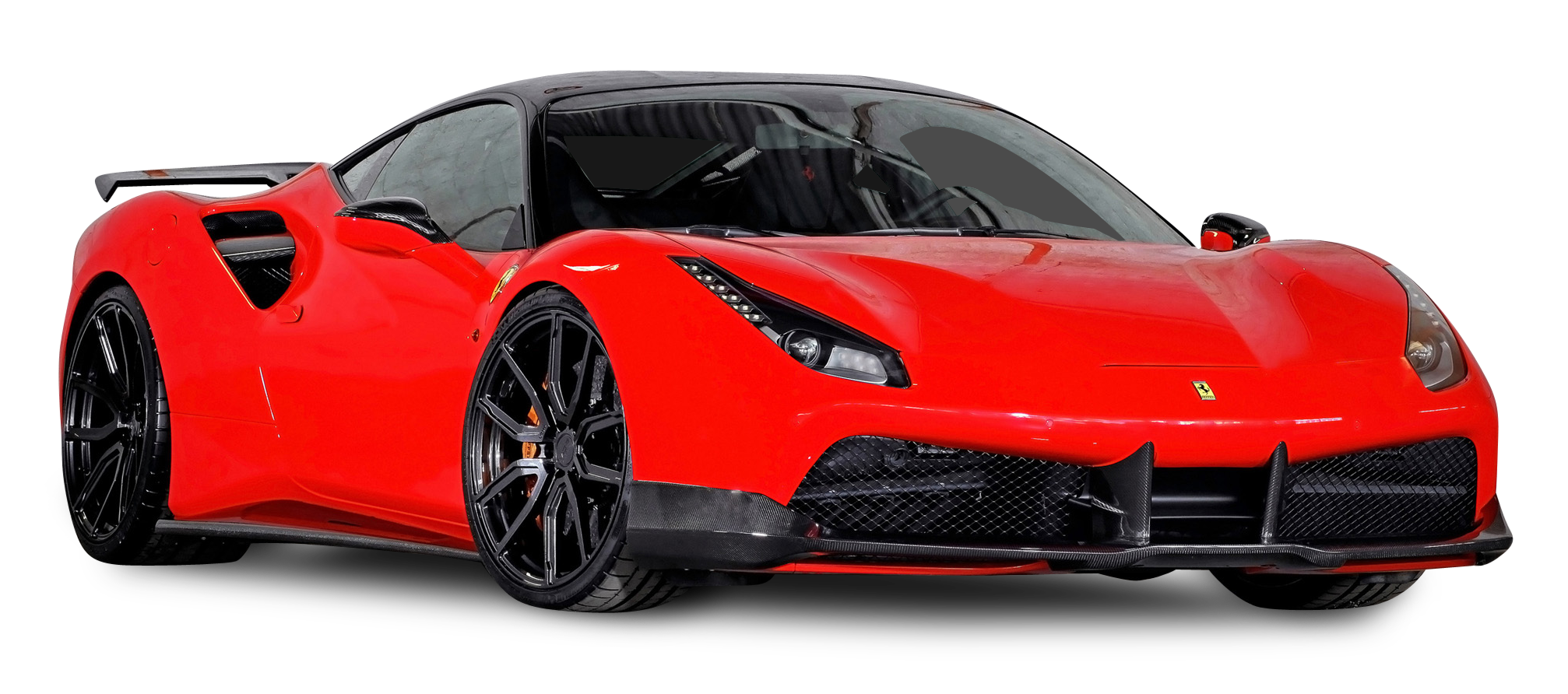 Red Ferrari front view PNG File