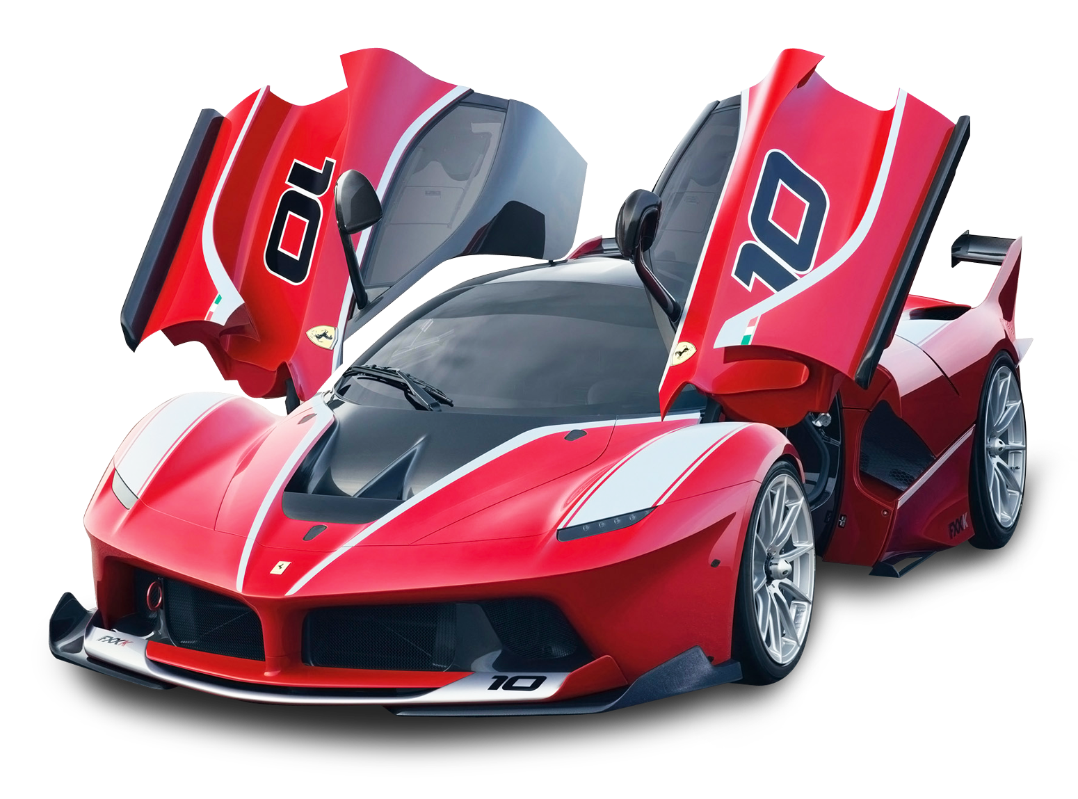 Красный Ferrari вид спереди PNG прозрачное изображение