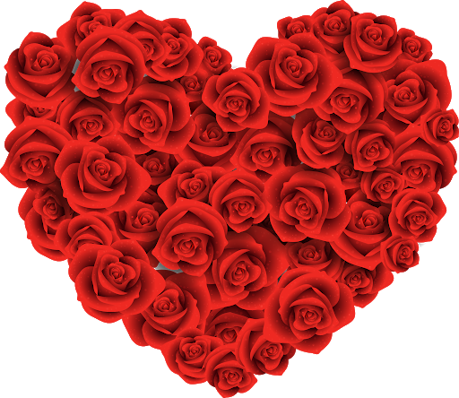 Kırmızı Çiçek Kalp PNG Görüntü