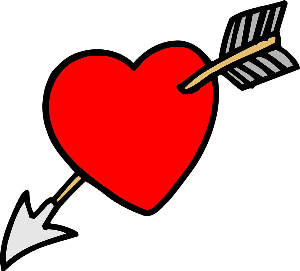 Red Heart Arrow PNG Clipart