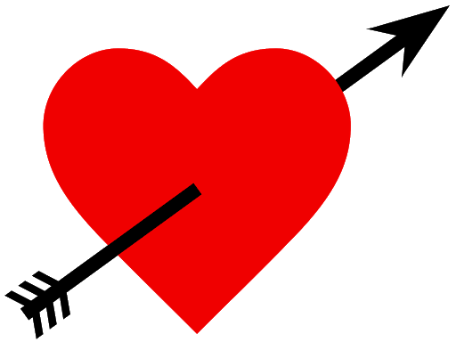 Flecha de corazón rojo PNG HD