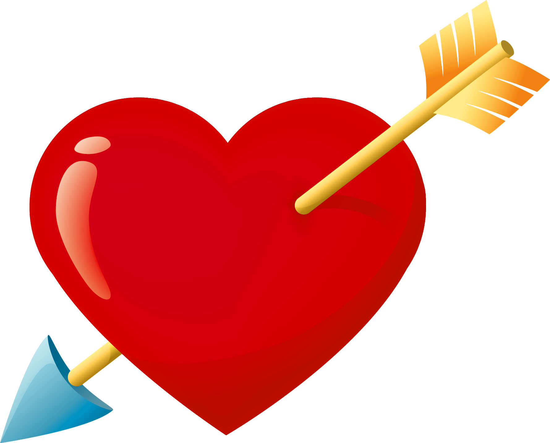 Red Heart Arrow PNG Image