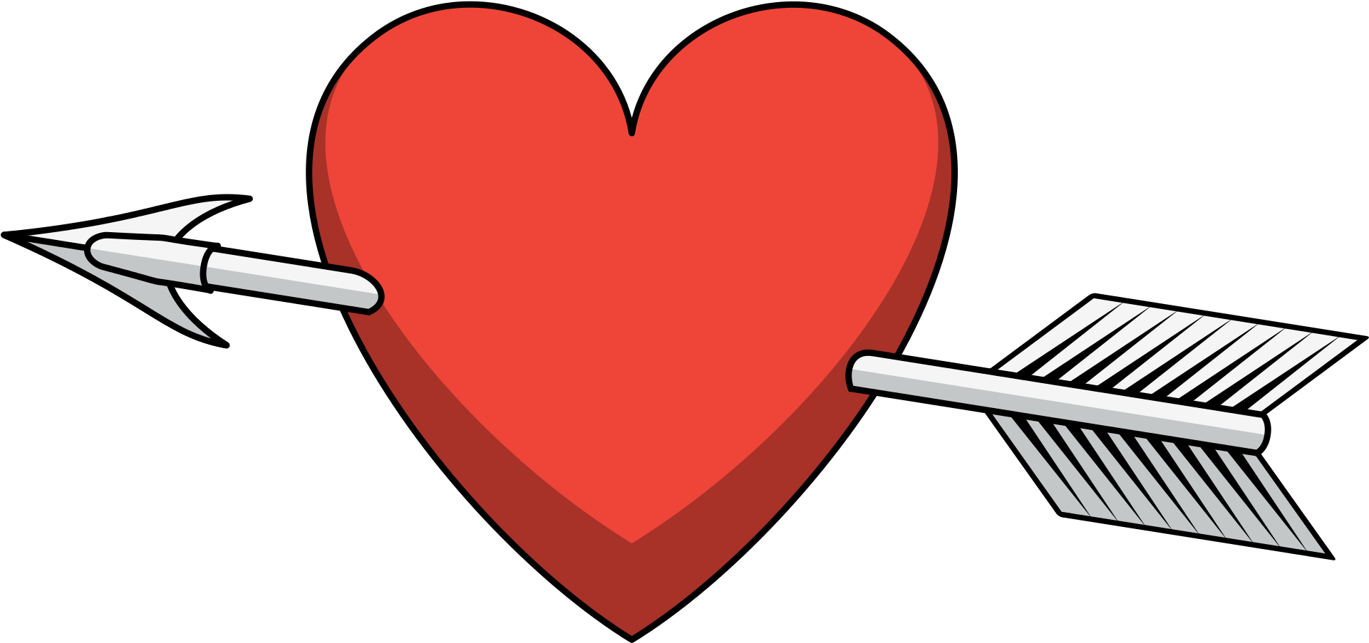 Red Heart Arrow PNG Transparent Image