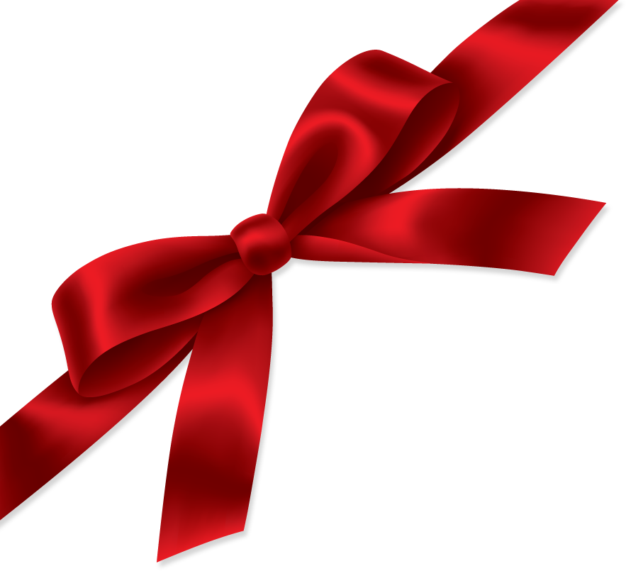 Red Ribbon Bow Clipart Transparent PNG