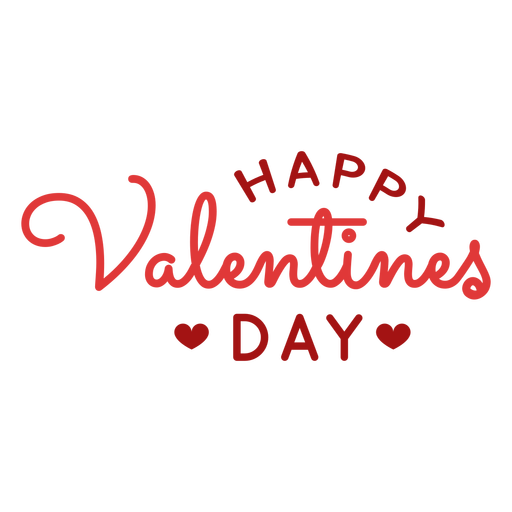 Red Valentines Day Text PNG File