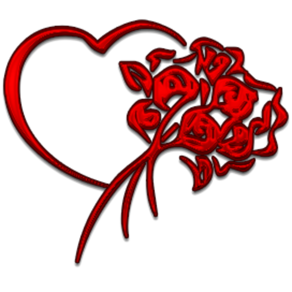 Red Vector Flower Heart PNG File