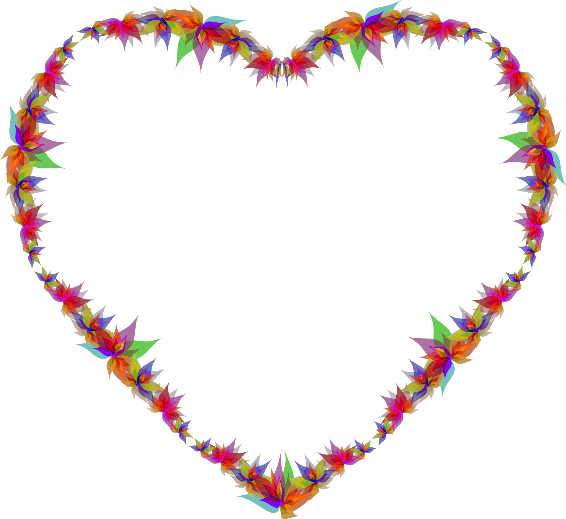 Red Vector Flower Heart PNG Transparent Image