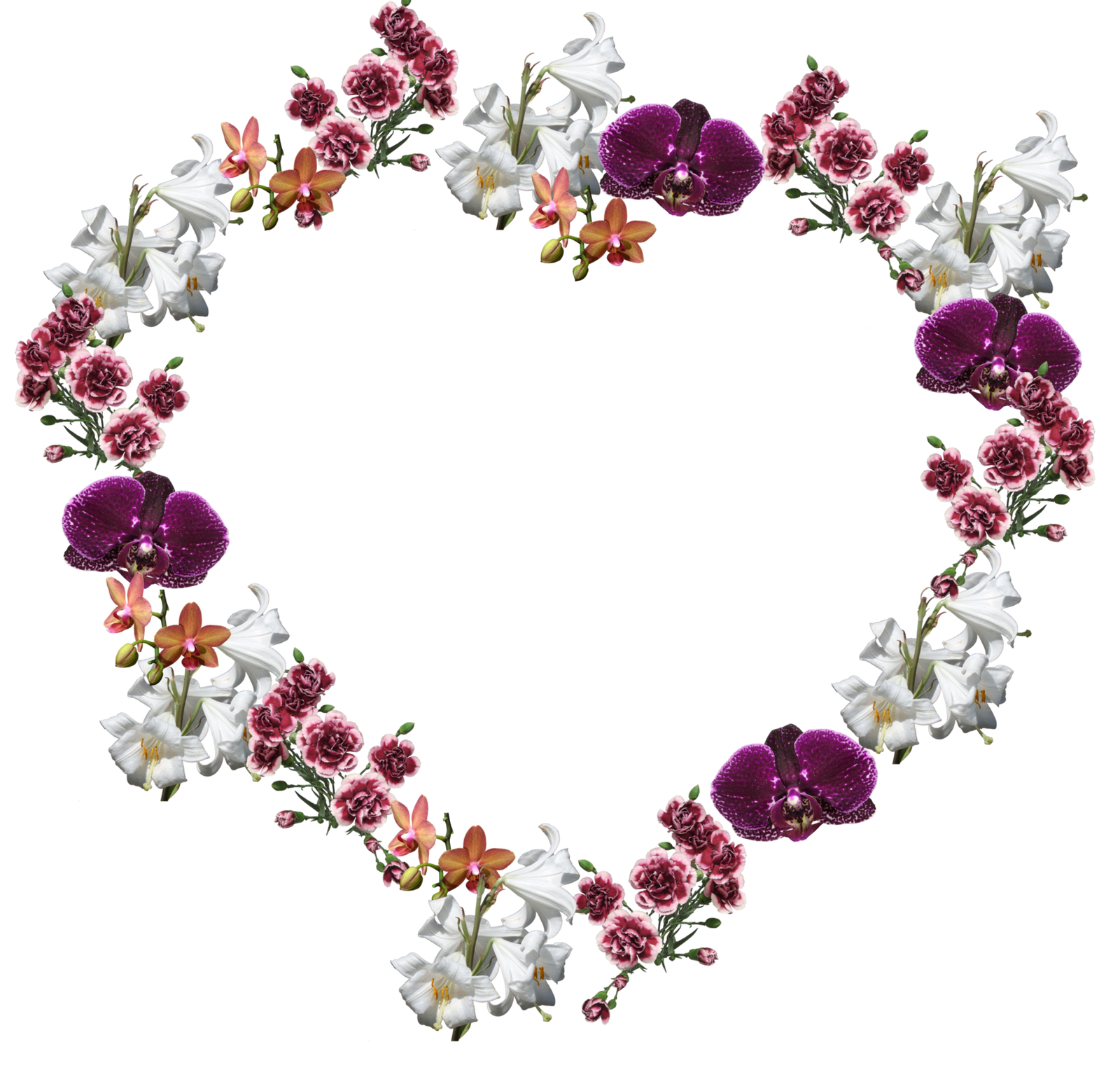 Romantic Flower Frame Transparent Background