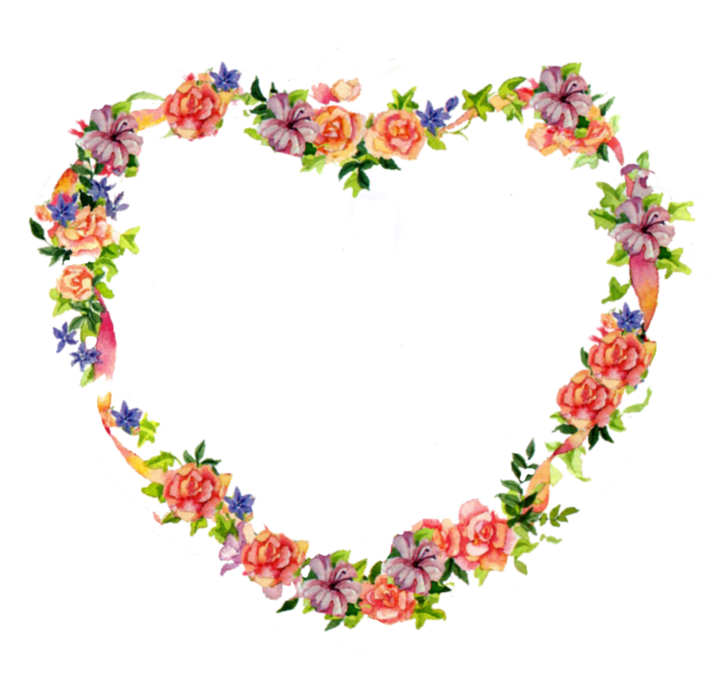 Romantisches Vektor-Blumen-Herz-PNG-Bild