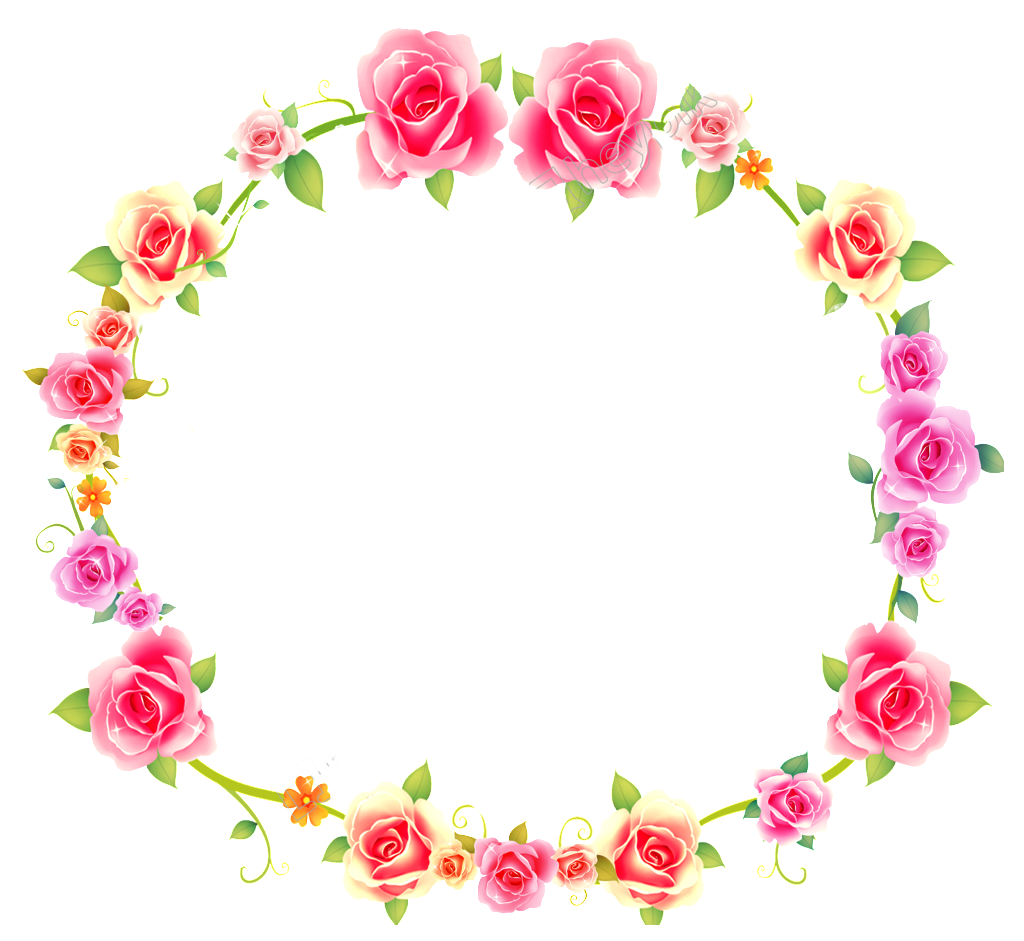 Rosas flor fronteira frame transparente PNG
