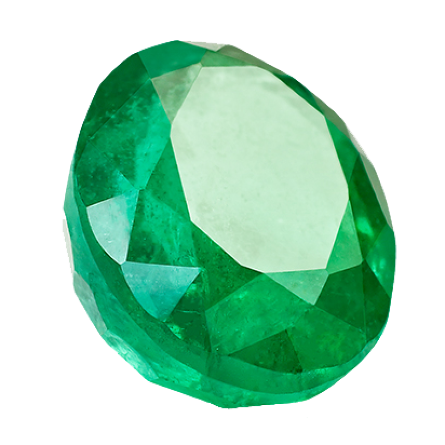 Round Fondo transparente de piedra esmeralda