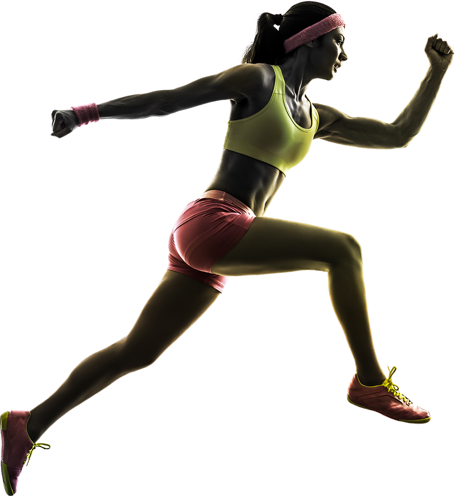 Running Female Athlete PNG Transparent HD Photo