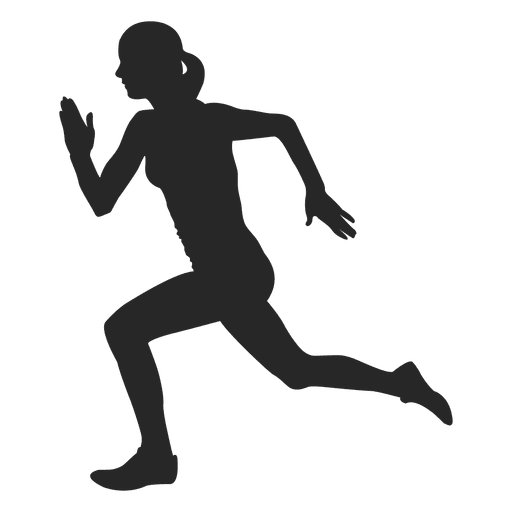 Running Female Athlete PNG Transparent Image