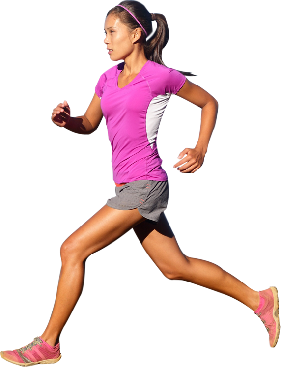 Running Female Athlete PNG Transparent
