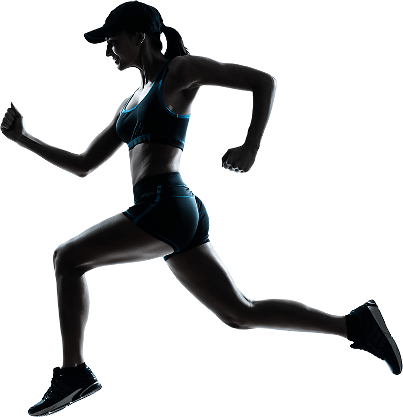 Laufende weibliche athlet transparent PNG