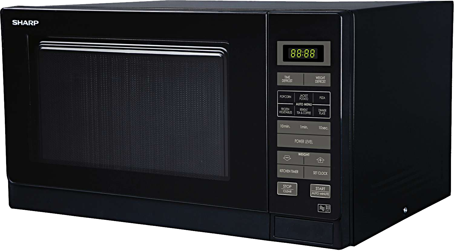 Sharp Black Microwave Oven Transparent PNG