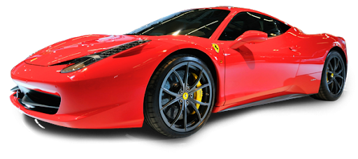 Side view red Ferrari Transparent PNG