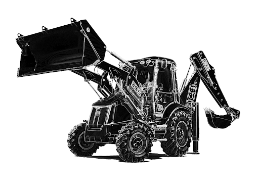 Silhouette Excavator Background PNG