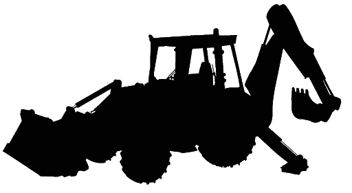 Silhouette Excavator PNG Background Image