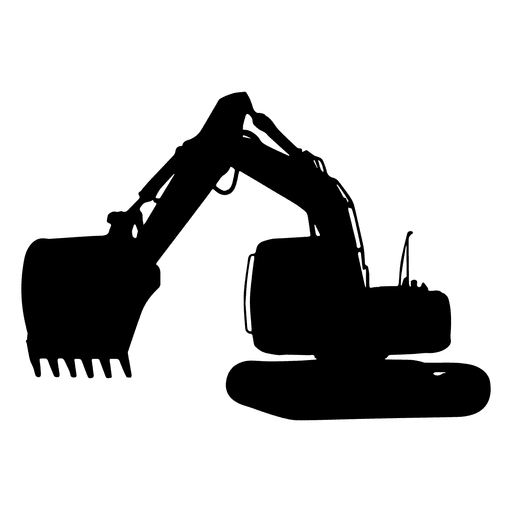 Latar Belakang Silhouette Excavator Transparan