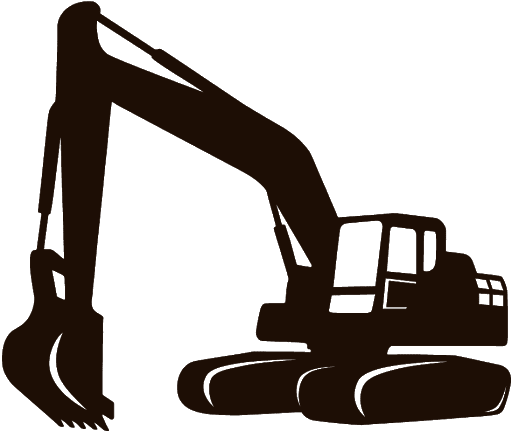 Silhouette Excavator Vector PNG Transparent Image