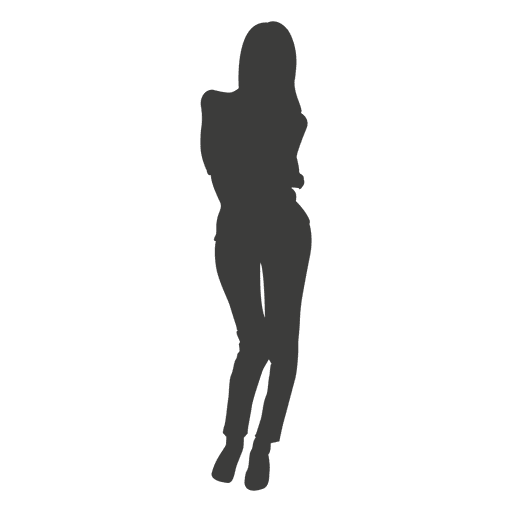 Silhouette Girl Standing Vector Clipart โปร่งใส PNG