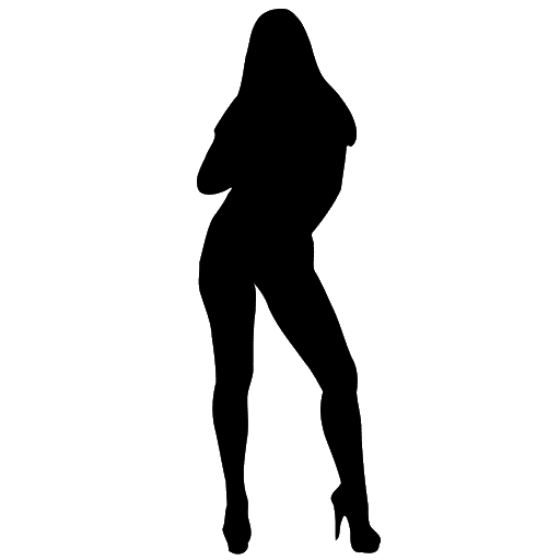 Silhouet meisje staande vector hoge hakken Transparant PNG