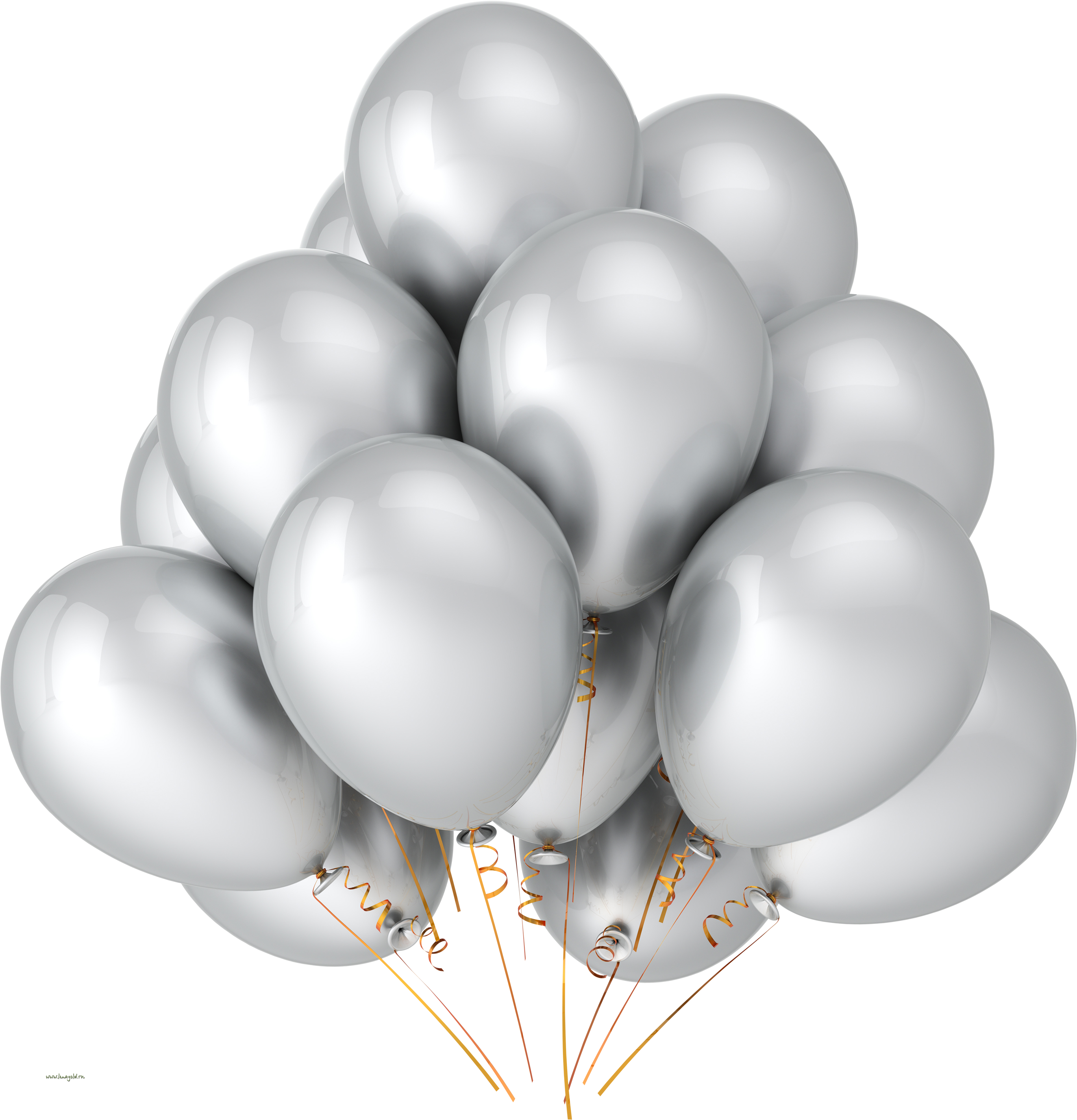 Silver Birthday Party Balloon Transparent PNG