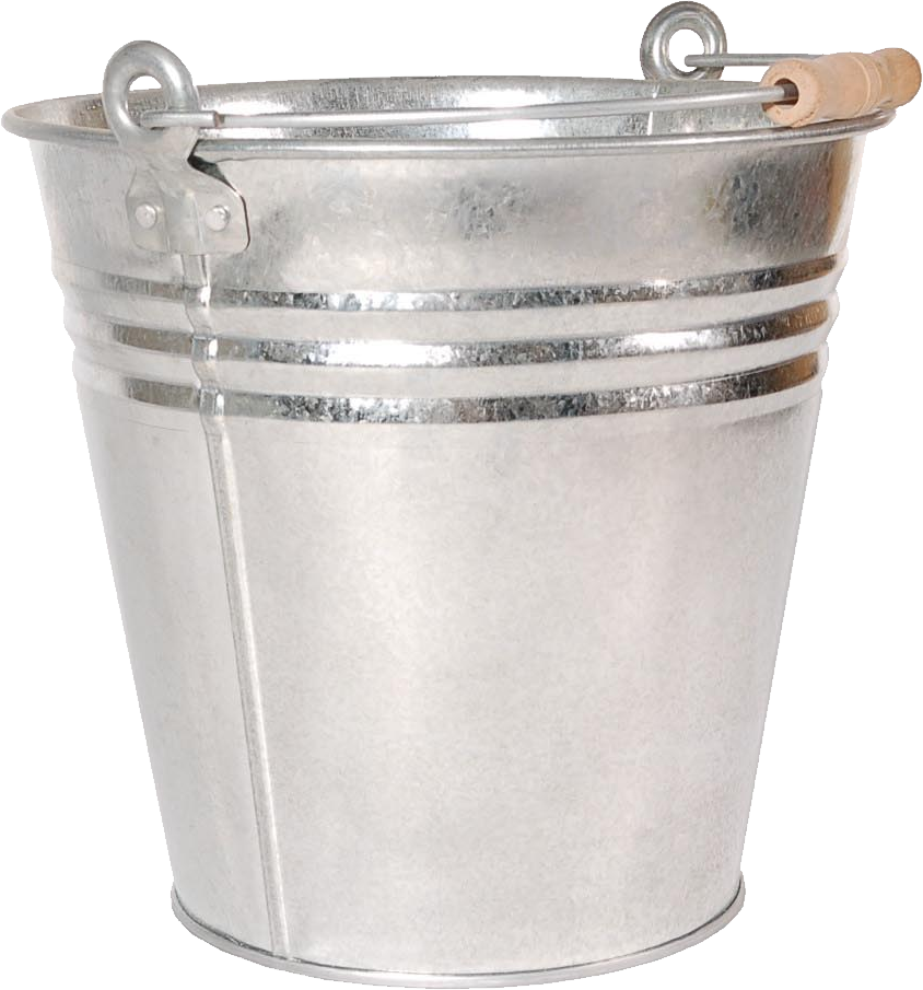Silver Bucket Transparent PNG