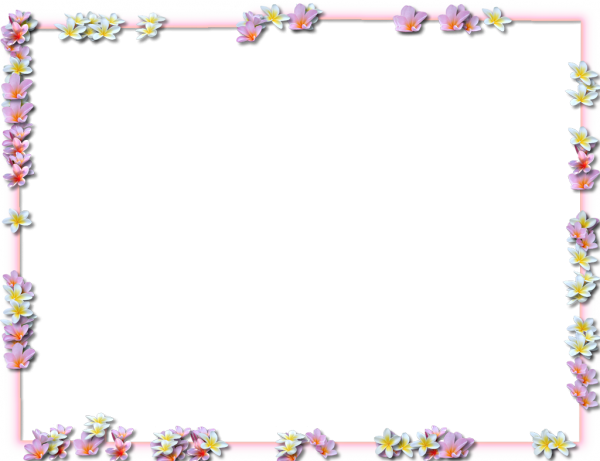 Square Flower Border Frame PNG Clipart