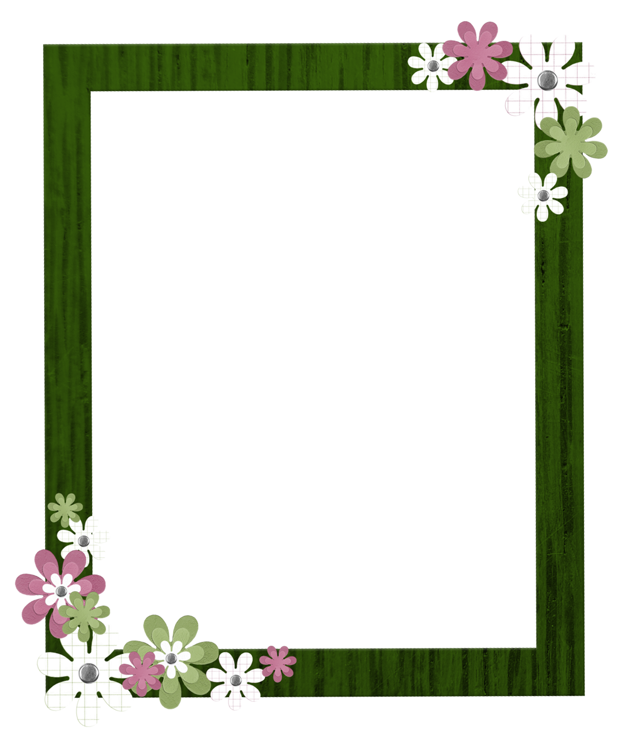 Square Flower Border Frame PNG Image