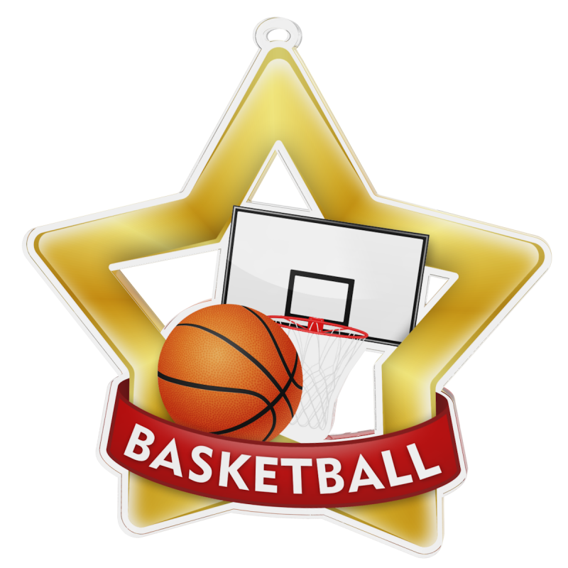 Medali Basket Bintang PNG Transparan