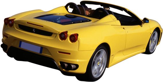 Superfast Yellow Ferrari PNG File