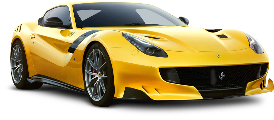 Superfast yellow Ferrari PNG Photos