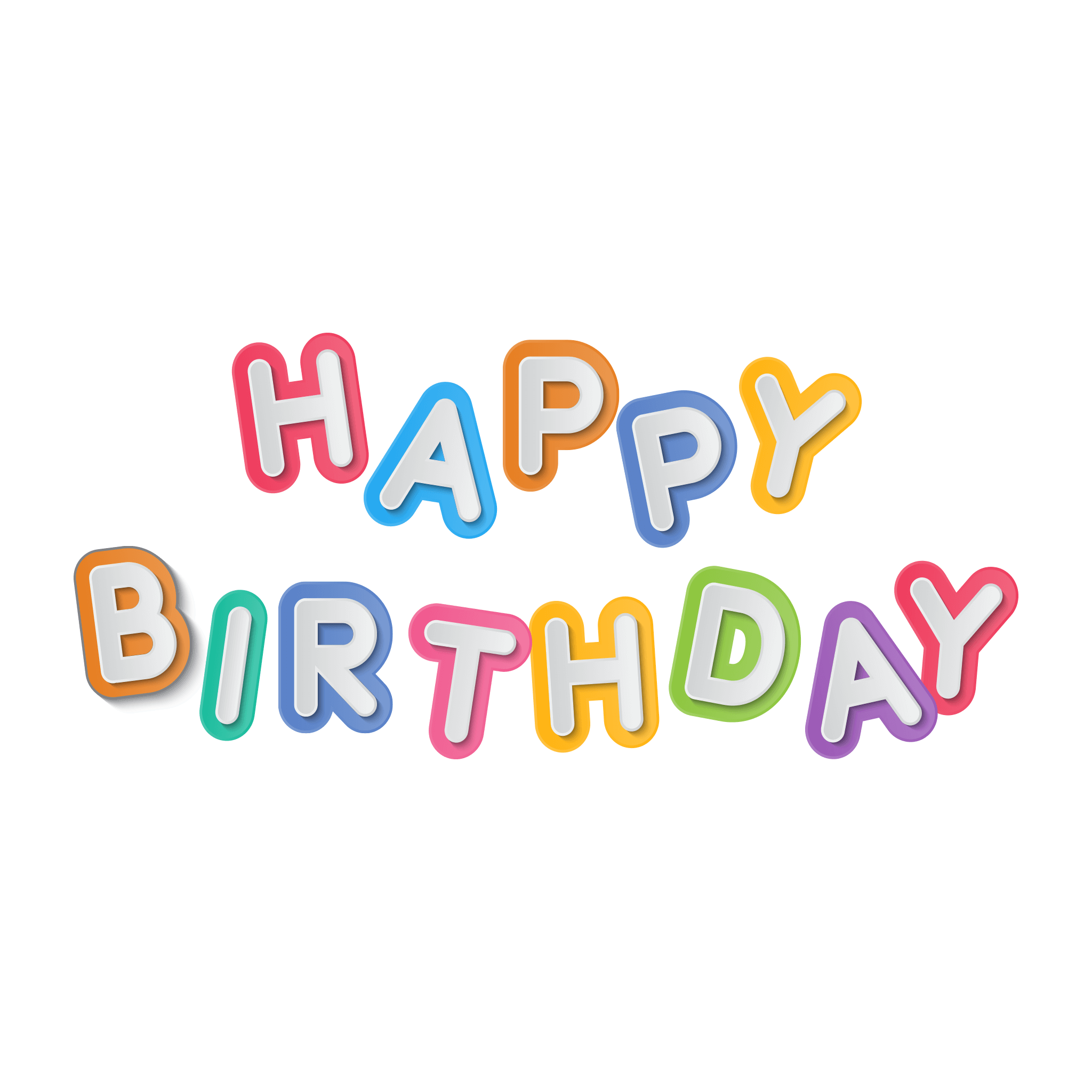Text Colorful Birthday Transparent PNG